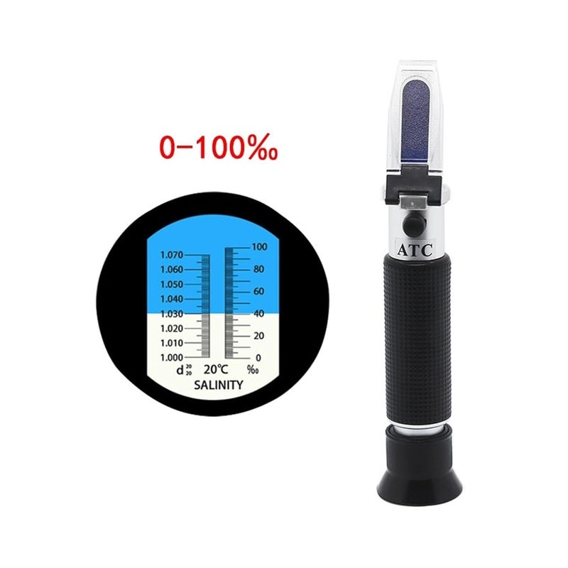 Refractometer， Refractometer, Salinity Meter Water Reader Marine 0~100% Salt Aquarium Test Tester,for Honey, Molasses - Image 2
