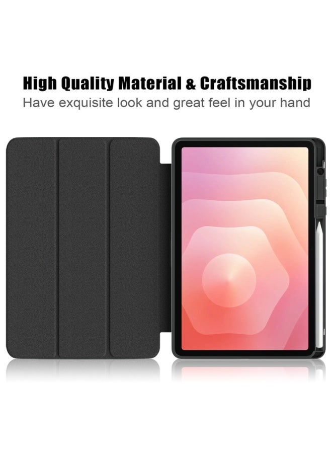 عام vغطاء لسامسونج تاب S11 SM-X730 11 بوصة مع حامل قلم، غلاف خلفي صلب شفاف من البلاستيك الصلب، غلاف ذكي ثلاثي الطي مع حامل لجالاكسي تاب S11، استيقاظ/نوم تلقائي. - Image 3