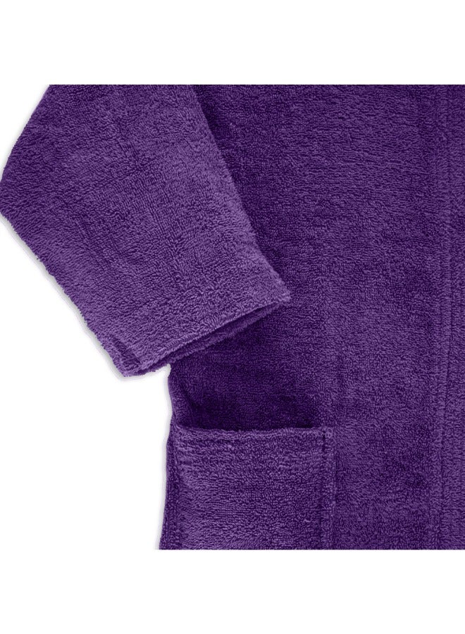 BYFT Daffodil (Purple) Premium 12 yr Kids Hooded Bathrobe Terry Cotton, Highly Absorbent and Quick dry, Hotel and Spa Quality Bathrobe for Boy and Girl-400 Gsm - Image 3