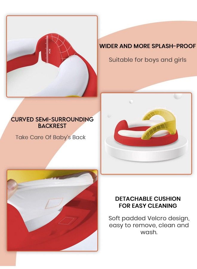 StarAndDaisy Baby Potty Training Seat ; Toddler Toilet Pot ; Toilet Training Chair For Kids ; Toddlerscomfortable Safe Cushioned Potty Seat For Western Toilet0 To 5 Years (Pottyseatredyellow) - Image 5