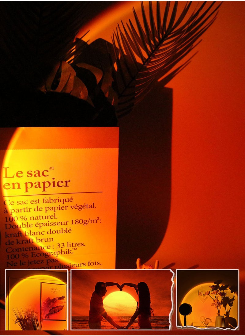 16 Colors Portable Modern Style Antique Designed Sunset Projection Light Lamp Multicolour
