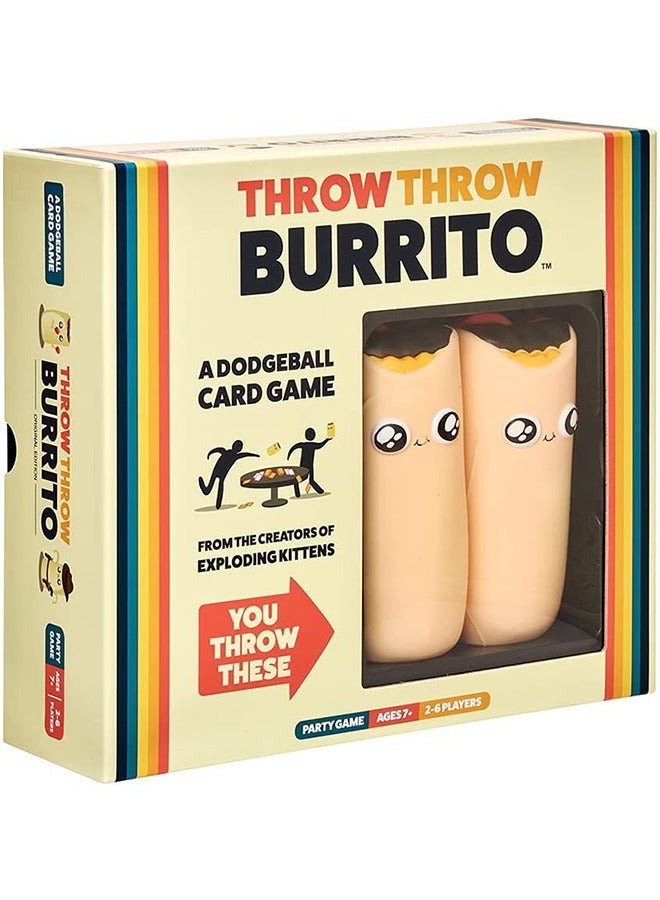 لعبة Throw Throw Burrito من Exploding Kittens - لعبة بطاقات دودج بول - ألعاب حفلات مناسبة للعائلة - للبالغين والمراهقين والأطفال - 2-6 لاعبين - Image 1