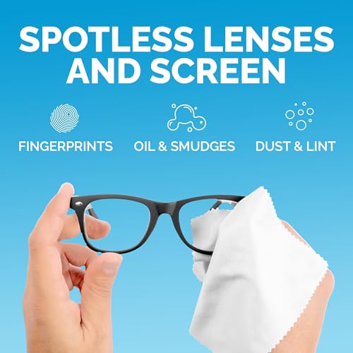 One Tap Only Microfiber Cleaning Cloths 6 Pack – 6x7 Inch Lint‑Free Lens & Screen Cleaner – Eyeglass Camera Phone Tablet TV Cloth – Reusable Scratch‑Free Streak‑Free – 3 Dark Grey & 3 White Individually Wrapped - Image 3
