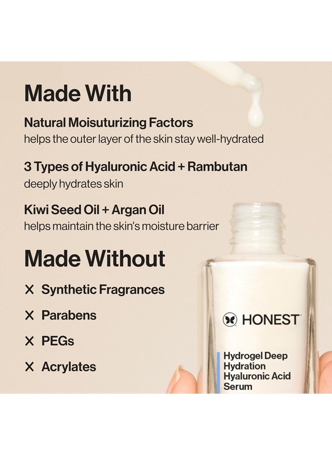 Honest Beauty Stay Hydrated Hyaluronic Acid + NMF Serum | Moisturizes + Reduces Fine Lines | 3 Types of Hyaluronic Acid, NMF, Kiwi Seed Oil | EWG Verified, Vegan + Cruelty Free | 1 fl oz  - Image 4