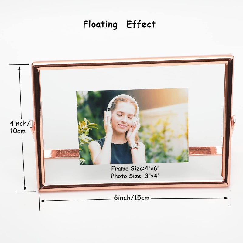 أهاجو Ahago Rose Gold Floating Framing (4 "" "x6" "أفقي) للصورة 3x5 2x3 - Image 2