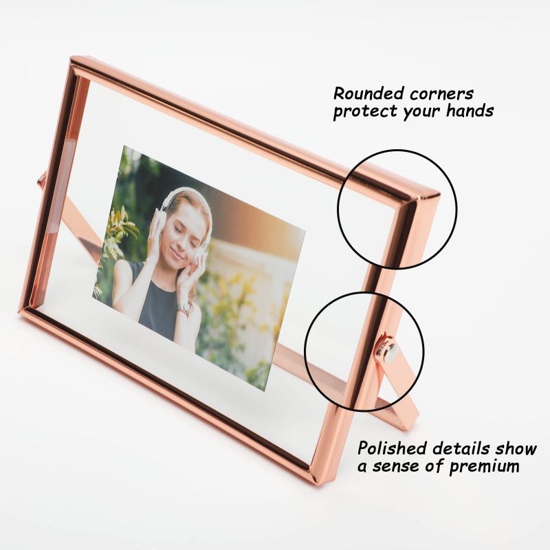 أهاجو Ahago Rose Gold Floating Framing (4 "" "x6" "أفقي) للصورة 3x5 2x3 - Image 3