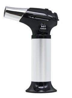Panvil Premium Butane Torch, Camping Lighter, Professional Kitchen Lighter with Safety Lock and Adjustable Flame, Butane Torch Lighters For Desserts | Camp Fire. | Hiking | BBQ (Silver) Gas Included  - Image 1