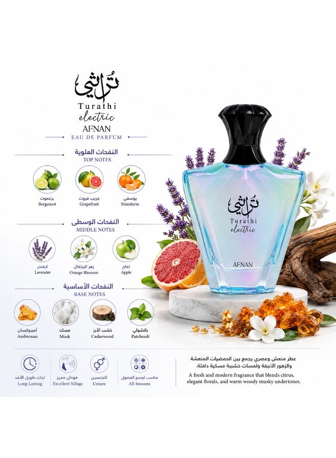 أفنان عطر أفنان تراثي إلكتريك للجنسين أو دو بارفان 90 مل - رائحة فاخرة ثابتة وفواحة تدوم طويلاً - Image 2