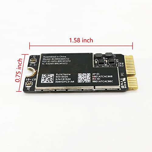 Nockchawon بطاقة واي فاي بلوتوث وايرلس مطار BCM94360CS2 بديل متوافق لجهاز ماك بوك إير 11" A1465 (2013، 2014، 2015) 13" A1466 (2013، 2014، 2015، 2017) (661-7465، 661-7481، 653-0023) - Image 2