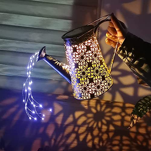 VOOKRY Watering Can with Lights, Large Hanging Solar Lights Outdoor Waterproof, Decorative Retro Metal Solar Garden Decor for Patio Yard Porch Lawn, Gardening Gifts for Mom Grandma Women Christmas - Image 2