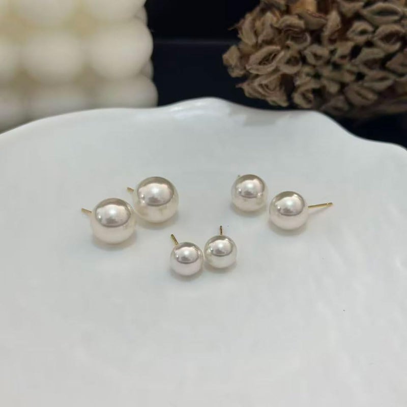 EFTKOY 18K Gold Plated 925 Sterling Silver Shell Pearl Stud Earrings,Hypoallergenic to Sensitive Ears - Image 5