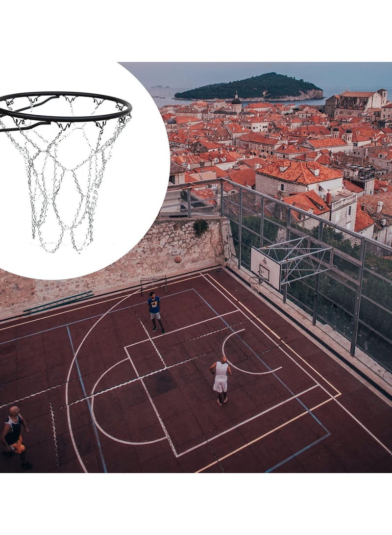 GGOOT Heavy Duty Basketball Replacement Chain Net Steel Chain Basketball Net Standard Galvanized Steel Chain Basketball Net Rust Proof Easy to Install for Indoor Outdoor Basketball Hoop  - Image 2
