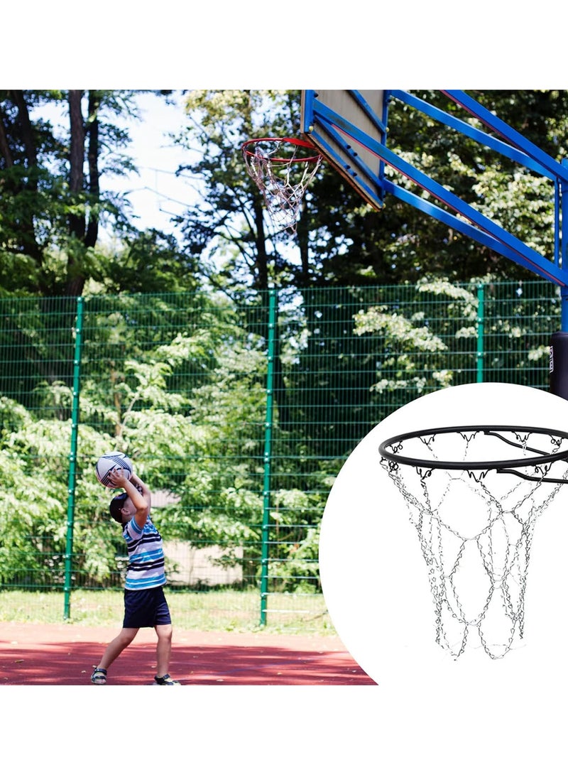 GGOOT Heavy Duty Basketball Replacement Chain Net Steel Chain Basketball Net Standard Galvanized Steel Chain Basketball Net Rust Proof Easy to Install for Indoor Outdoor Basketball Hoop  - Image 4