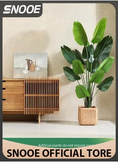 Snooe 160 CM Artificial Bird of Paradise Plant: A faux palm tree perfect for indoor or outdoor modern decoration. It comes in a pot, making it an ideal housewarming gift for home or office.  - Image 1
