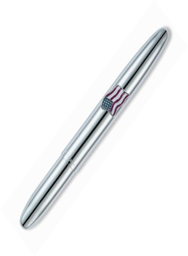 Fisher Space Pen, Bullet Space Pen with American Flag Emblem, Chrome (600AF) - Image 1