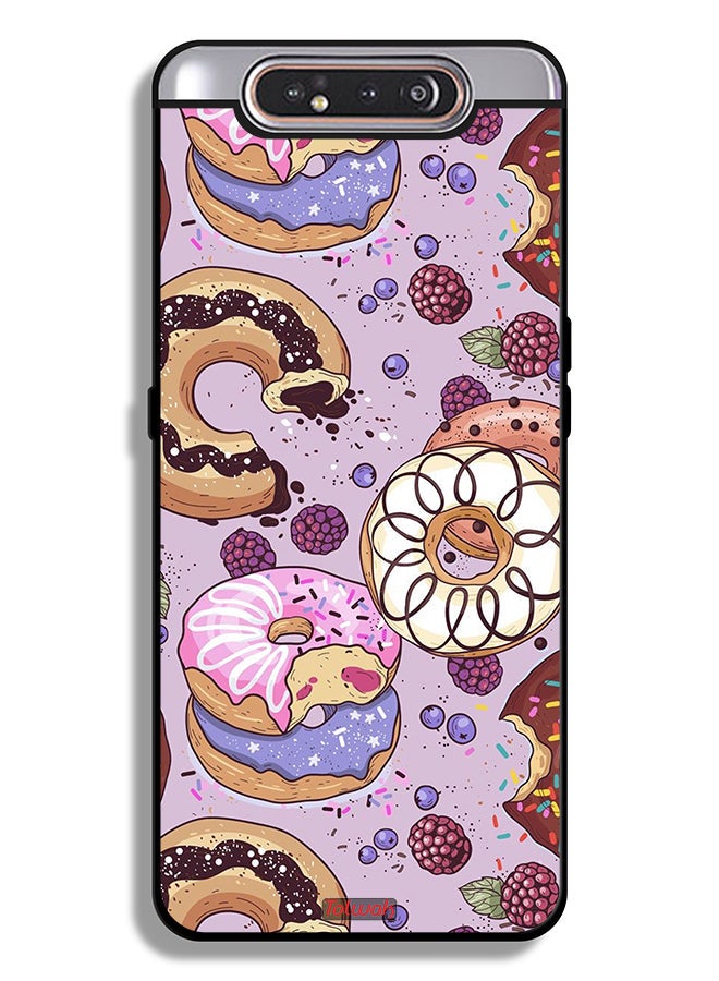 Tolwak Samsung Galaxy A80 Protective Case Cover Donuts Art - Image 1