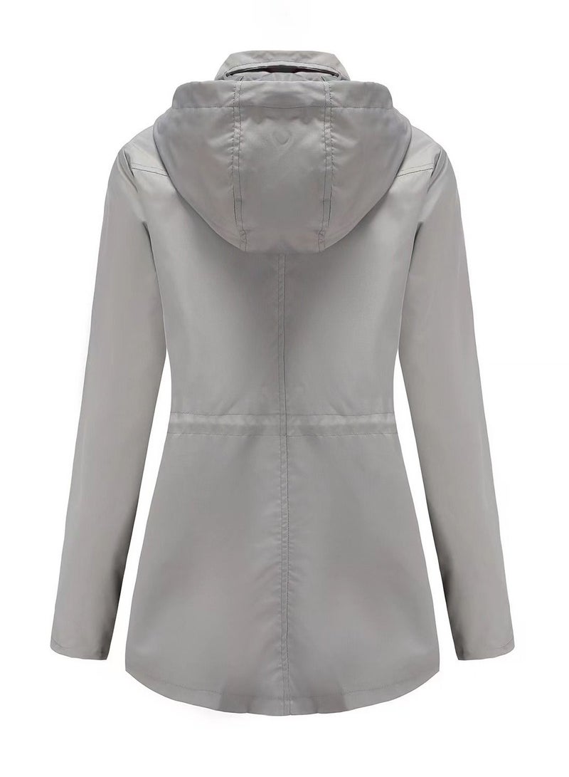 Loquat Autumn Winter Women's Hooded Windbreaker Casual Coat  - Image 2