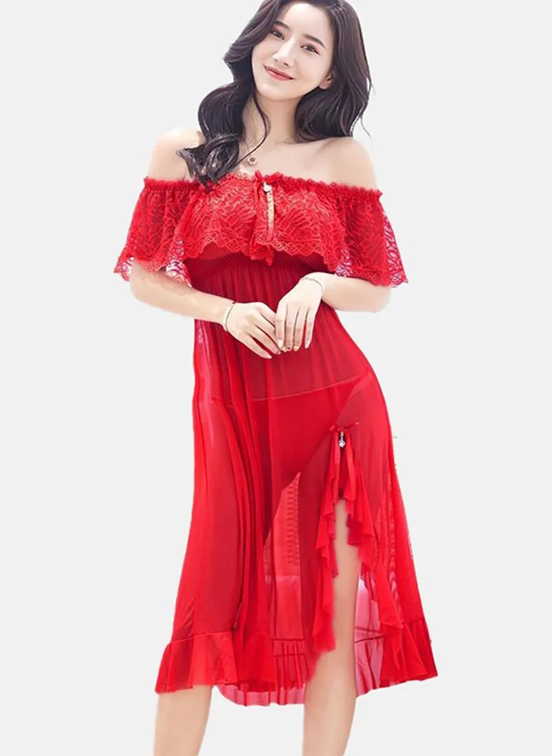 YUNIQEE Red Solid Babydoll