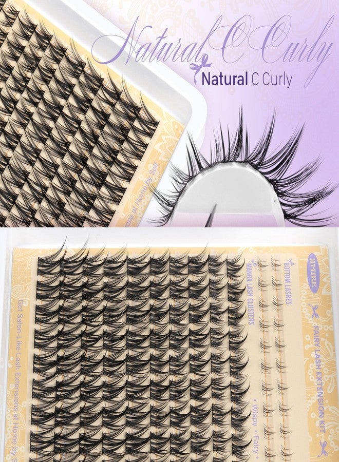 JIMIRE Wispy Lash Extension Kit Manga Eyelash Clusters 10-16MM Fairy Eyelash Extension Kit with Lash Bond and Seal Spiky Lash Clusters Kit with Bottom Lashes - Image 3