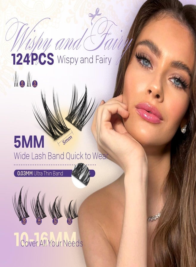 JIMIRE Wispy Lash Extension Kit Manga Eyelash Clusters 10-16MM Fairy Eyelash Extension Kit with Lash Bond and Seal Spiky Lash Clusters Kit with Bottom Lashes - Image 2
