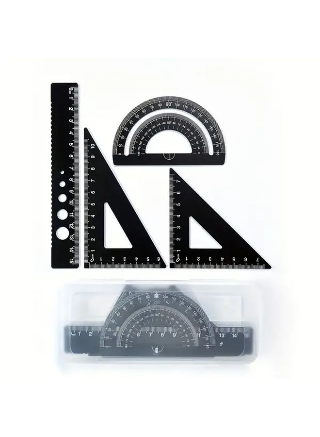 Purple 5 91 Inch Metal Geometry Ruler Set Trigonometric Protractor for Drawing Engineering Design School Office Gift - Image 3