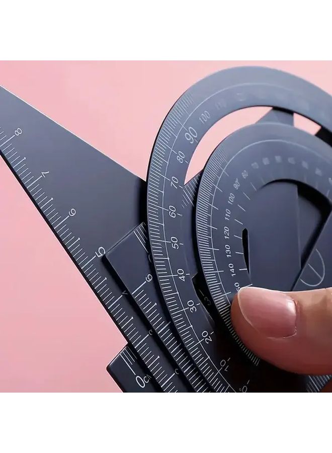 Purple 5 91 Inch Metal Geometry Ruler Set Trigonometric Protractor for Drawing Engineering Design School Office Gift - Image 1