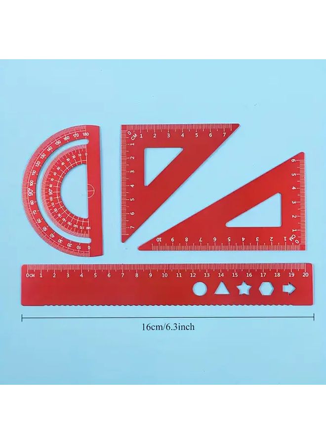 Purple 5 91 Inch Metal Geometry Ruler Set Trigonometric Protractor for Drawing Engineering Design School Office Gift - Image 2