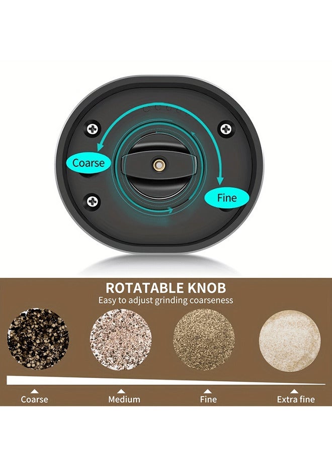 Electric Salt and Pepper Grinder Set (2 Pack), One Hand Adjustable Coarseness, Battery Powered with Stand, Seasoning Tools for Kitchen BBQ - Image 5