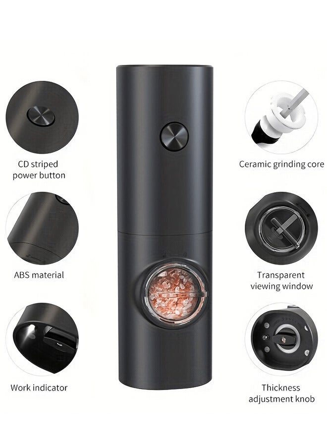 Electric Salt and Pepper Grinder Set (2 Pack), One Hand Adjustable Coarseness, Battery Powered with Stand, Seasoning Tools for Kitchen BBQ - Image 4