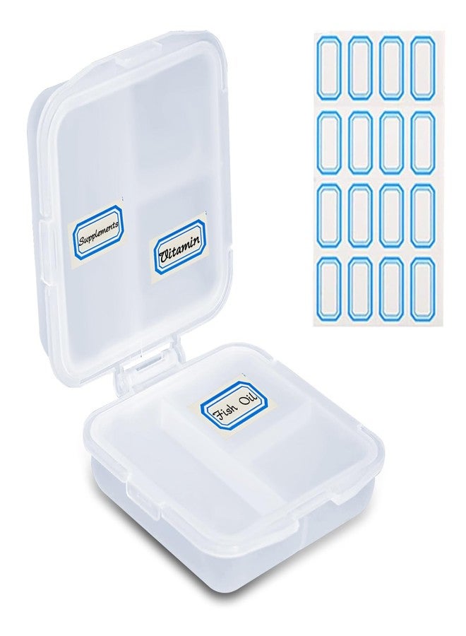 INVODA Travel Pill Organizer 6 Compartments Portable Pill Case with Double Lock Food-Grade PP Pill Box Compact for Purse Pocket - Image 1
