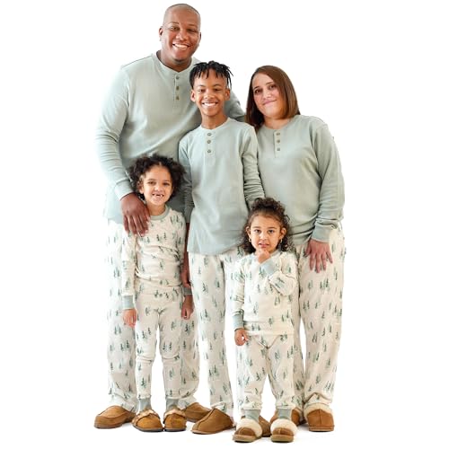 Butterblu JAMIE Matching Family Jammies Holiday Pajamas 100 Organic Cotton PJs Adults Kids Toddlers Baby Pets Winters Pine Small - Image 1