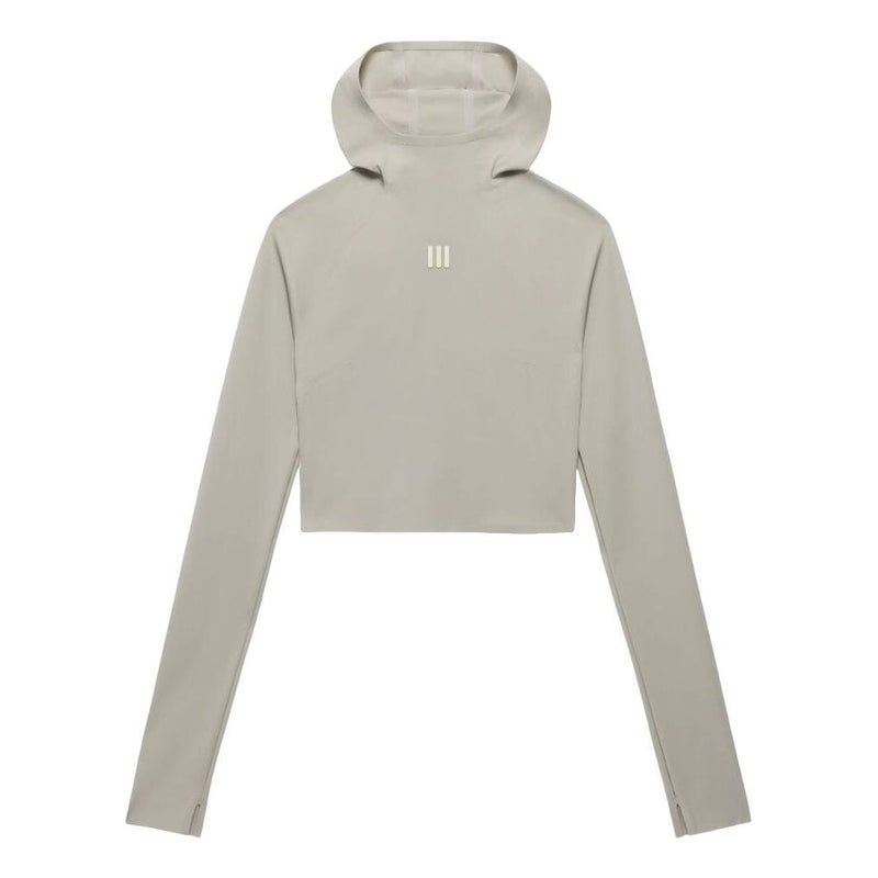 Adidas (WMNS) adidas Fear of God Athletics Base Layer Crop Hoodie Asia Sizing 'Grey' - Image 1