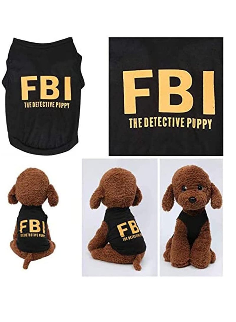 4 Pack Pet Clothing for Small Dogs and Cats Winter and Summer Outfits for Chihuahua and Yorkies Funny T-Shirt Vest Black Security Apparel Gift  - Image 4
