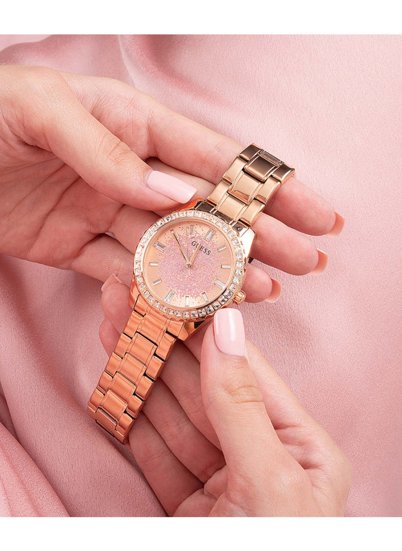 GUESS GUESS Women's Glitter Burst Collection Analog Pink Dial Watch - GW0405L3  - Image 5