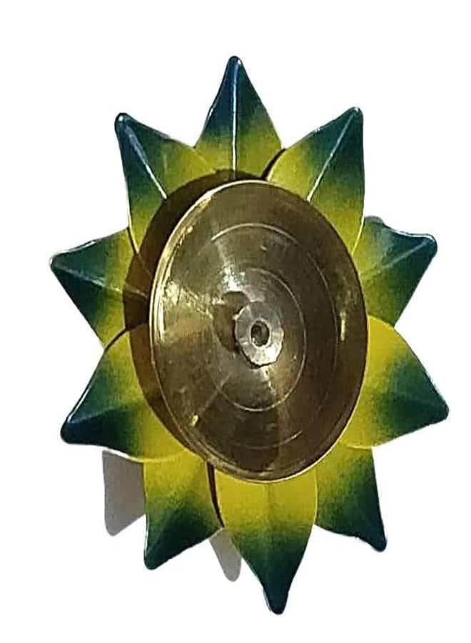 Swaha Lotus Diya - 2 Pieces (Green Diya) | Brass diyas | Bring Light to Your Pooja | Daily Pooja Products | Festival Diya | Decoration Diya - Image 2