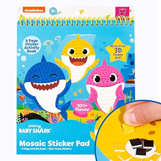 Pinkfong 3D MOSAIC STICKERS BY HORIZON GROUP USA, DECORATE A ACTIVITY BOOK WITH OVER 300 FOAM STICKERS, CREATE YOUR OWN 3D STICKER ART, 3D STICKERS, ARTS AND CRAFTS - Image 1