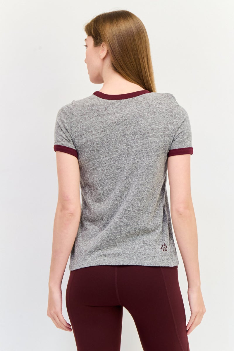 SKECHERS Women Sportswear Fit Short Sleeves Outdoor T-Shirt, Heather Grey - Image 3