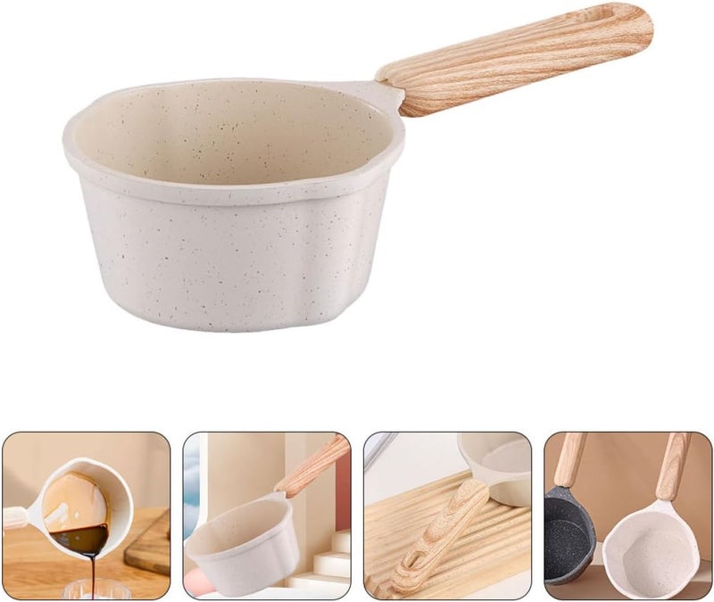 Nonstick Thickened Milk Warmer Saucepan 250ml Enamel Small Pour Oil Pan with Handle for Home Kitchen Cooking - Image 5