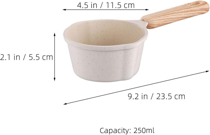 Nonstick Thickened Milk Warmer Saucepan 250ml Enamel Small Pour Oil Pan with Handle for Home Kitchen Cooking - Image 1
