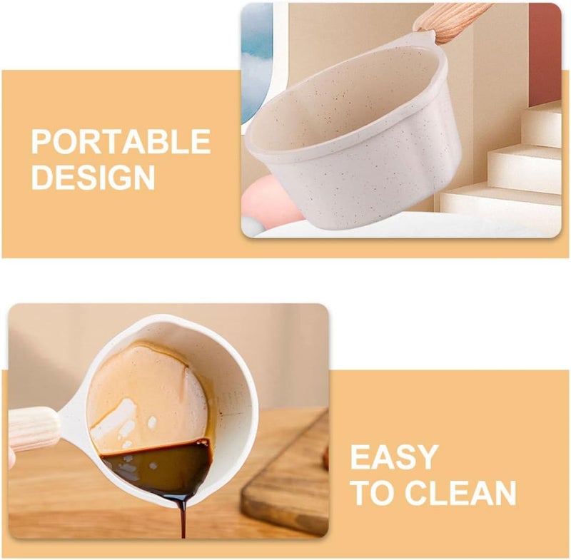 Nonstick Thickened Milk Warmer Saucepan 250ml Enamel Small Pour Oil Pan with Handle for Home Kitchen Cooking - Image 2