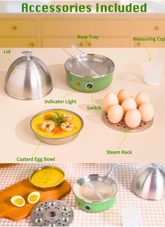 Chase Up Electric Egg Boiler, Rapid Egg Cooker with Auto Shut Off for Soft, Medium, Hard Boiled, Poached,Omelet Maker, Steamed Eggs and Vegetables, Stainless Steel Tray with 7-Egg Capacity  - Image 3