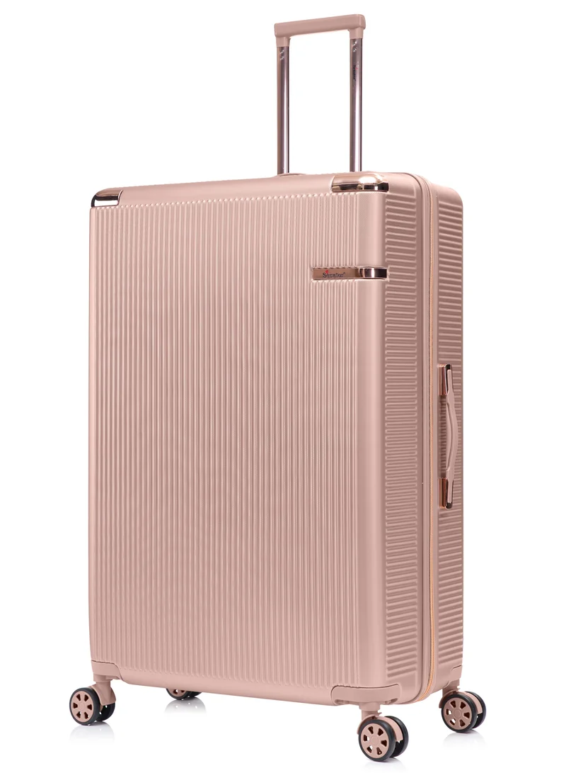 SENATOR Hard Case Extra Large Checked Luggage Trolley For Unisex ABS Lightweight 4 Double Wheeled Suitcase With Built In TSA Type Lock A5123 Milk Pink