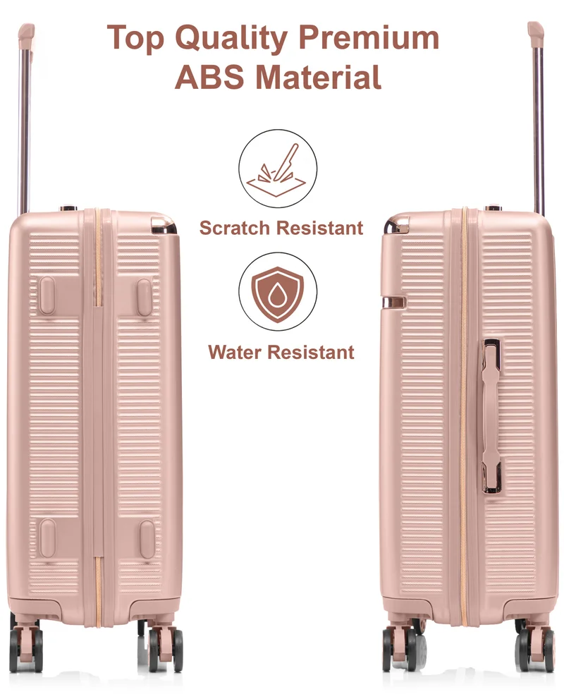Senator Milk Pink hard case extra large checked luggage trolley for unisex abs lightweight 4 double wheeled suitcase with built in tsa type lock a5123 milk pink  | Best Price UAE