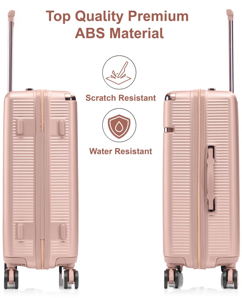 SENATOR hard case extra large checked luggage trolley for unisex abs lightweight 4 double wheeled suitcase with built in tsa type lock a5123 milk pink - Image 3