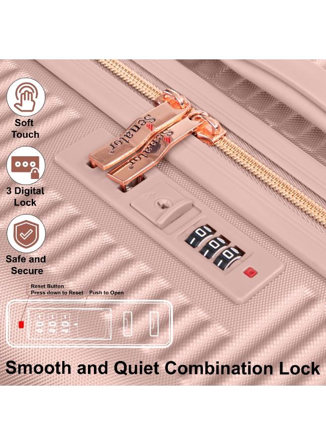 SENATOR hard case extra large checked luggage trolley for unisex abs lightweight 4 double wheeled suitcase with built in tsa type lock a5123 milk pink - Image 5