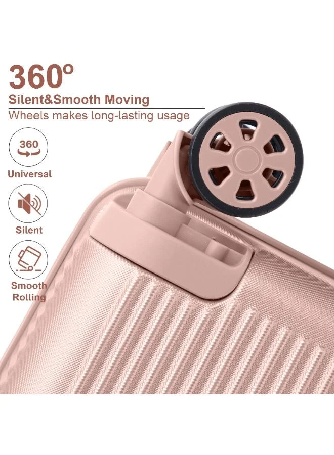 Senator Milk Pink hard case extra large checked luggage trolley for unisex abs lightweight 4 double wheeled suitcase with built in tsa type lock a5123 milk pink  | Best Price UAE
