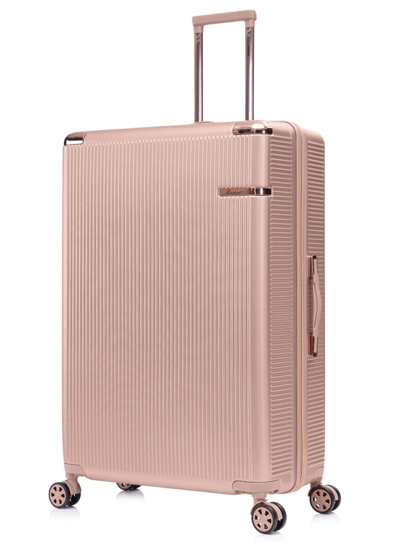 SENATOR hard case extra large checked luggage trolley for unisex abs lightweight 4 double wheeled suitcase with built in tsa type lock a5123 milk pink - Image 1