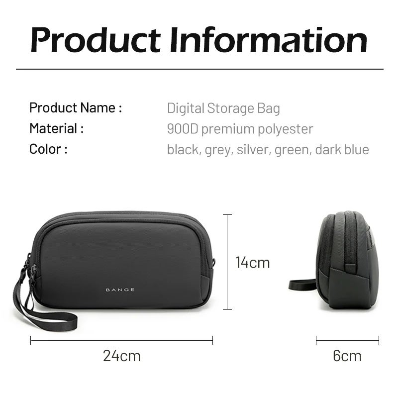بانجي حقيبة تنظيم Bange Unisex Polyester Light Waterproof Digital USB Cable Storage Hand Bag, Electronics Travel Bag Organizer for Cable Case - Image 3