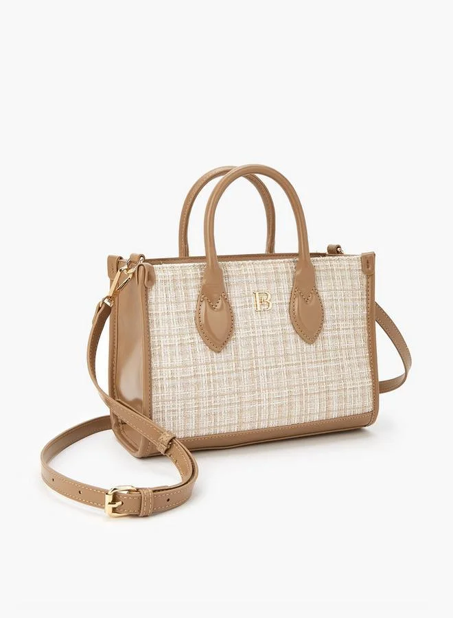 Flora Bella By Shoexpress Textured Tote Bag with Detachable Strap and Zip Closure