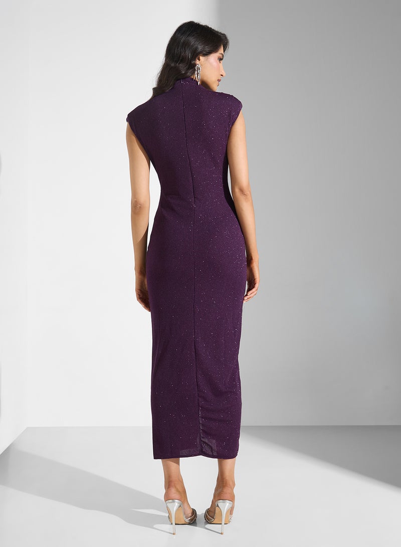 Ella Limited Edition Shimmer Bodycon  Ruching  Dress - Image 2